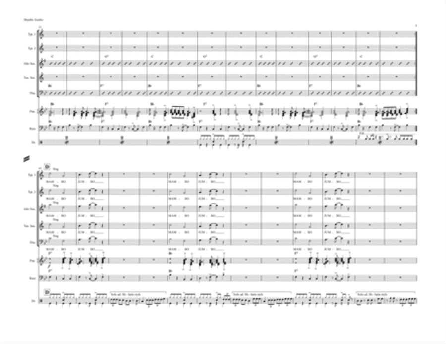 Mambo Jumbo Mambo Jumbo Jazz Ensemble scores gallery preview page 3