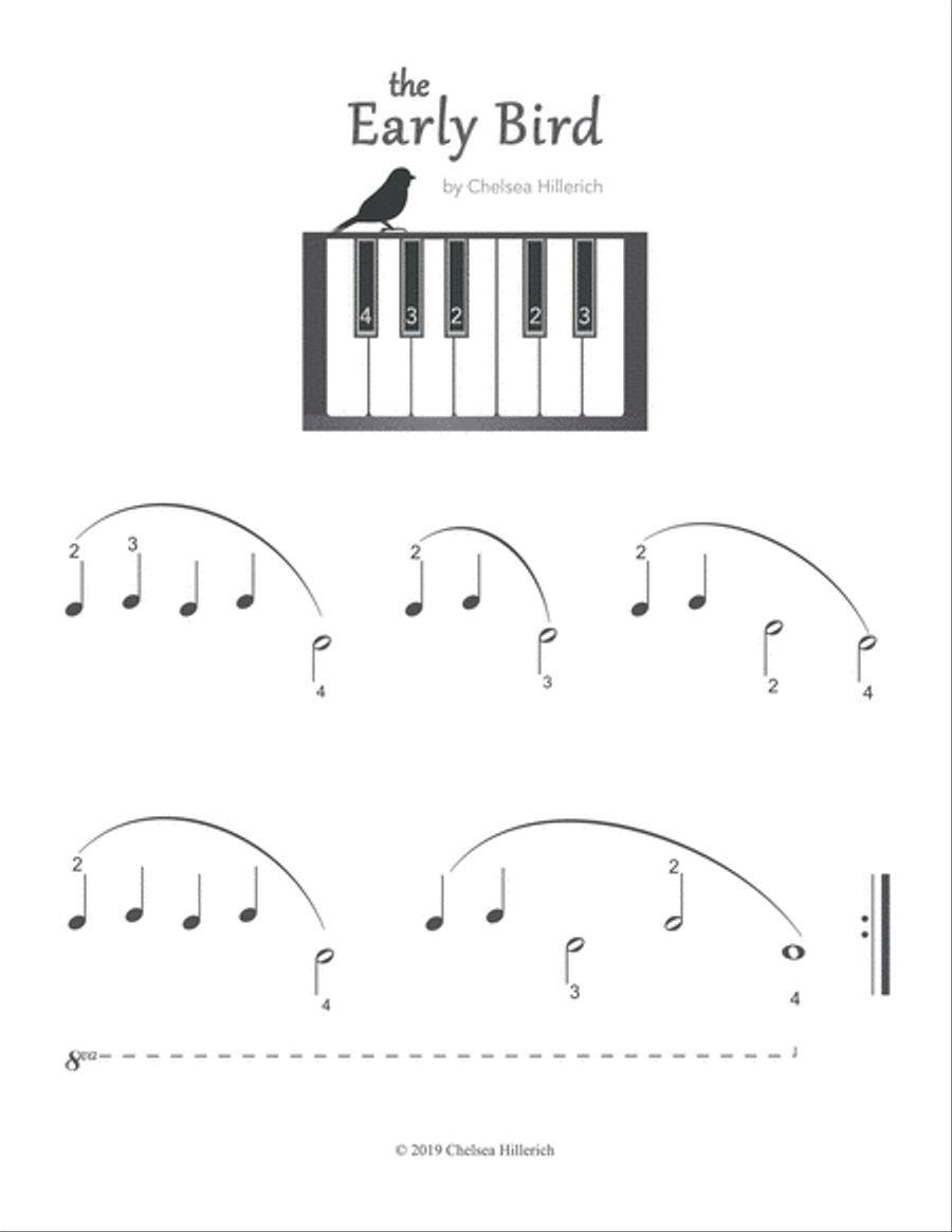 The Early Bird – Piano Solo with Accompaniment Easy Piano scores gallery preview page 2