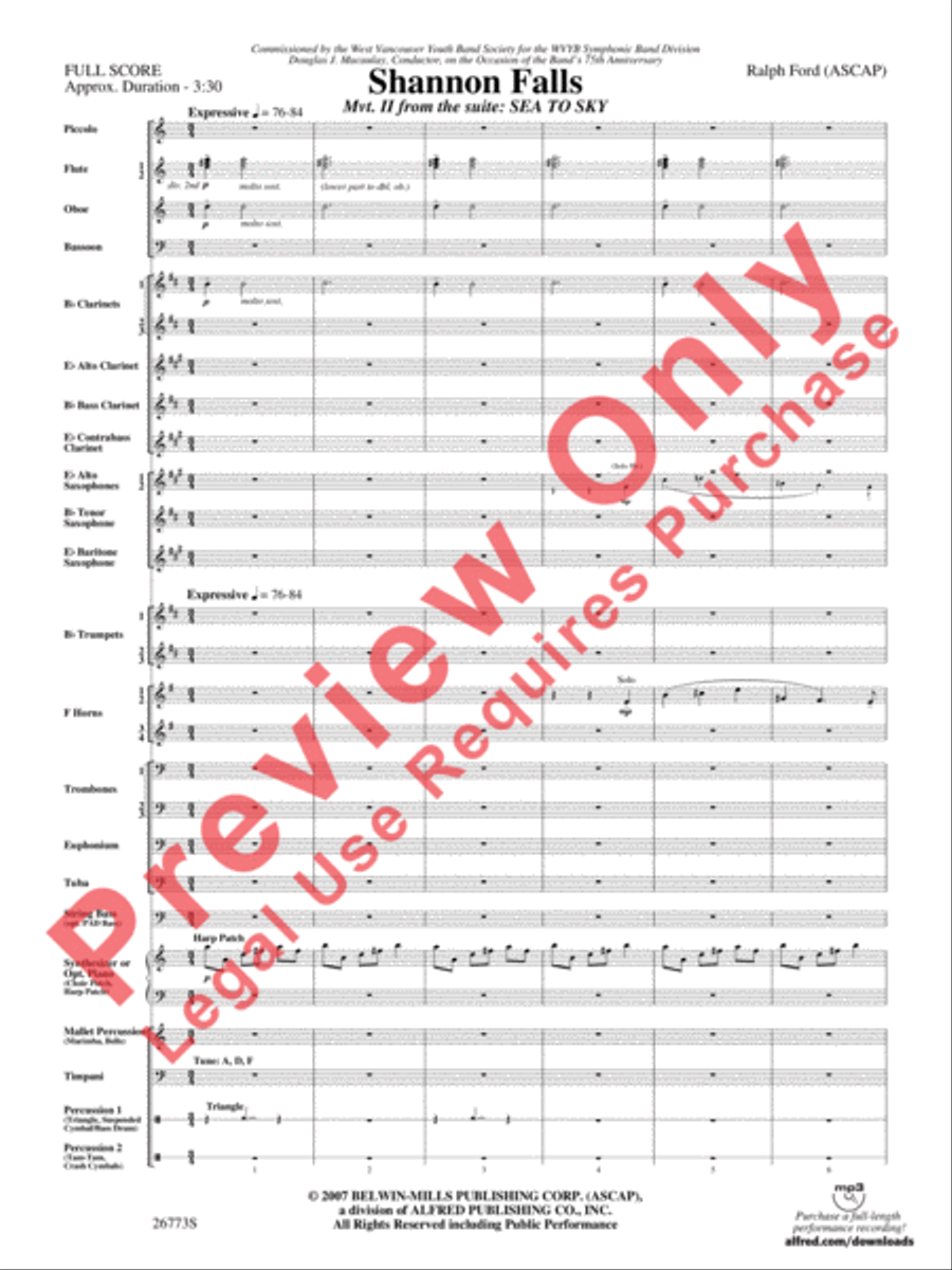 Shannon Falls (Movement 2 from Sea to Sky) Concert Band scores gallery preview page 4