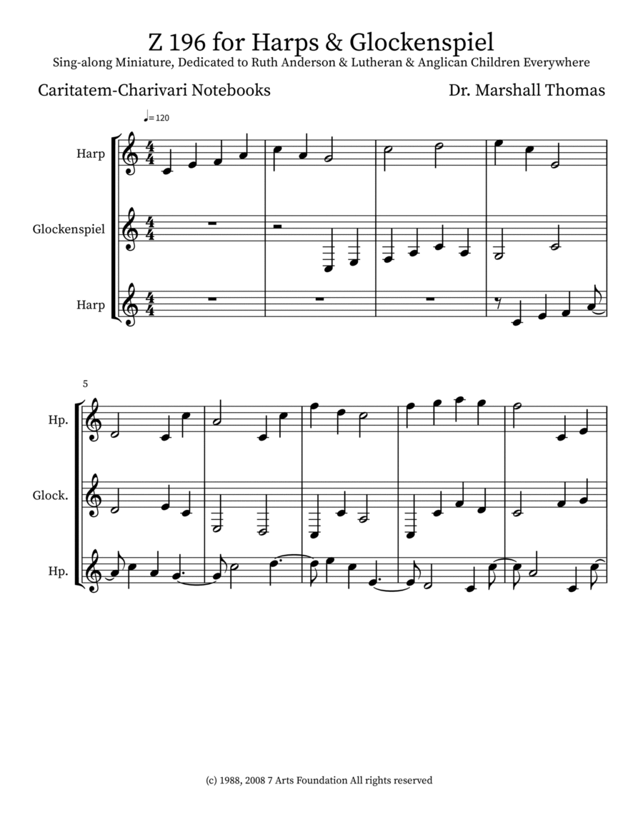 Z 196 for Harps & Glockenspiel Glockenspiel scores gallery preview page 1