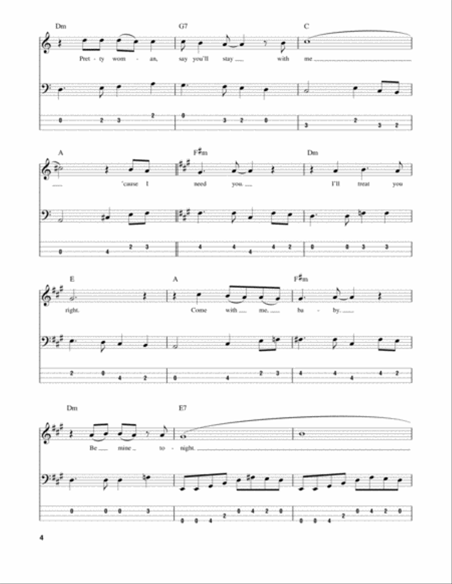 Oh, Pretty Woman Bass Guitar Tablature scores gallery preview page 4