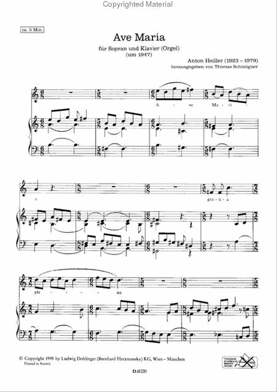 Ave Maria ( ca. 1947 ) Ave Maria ( ca. 1947 ) Voice scores gallery preview page 2