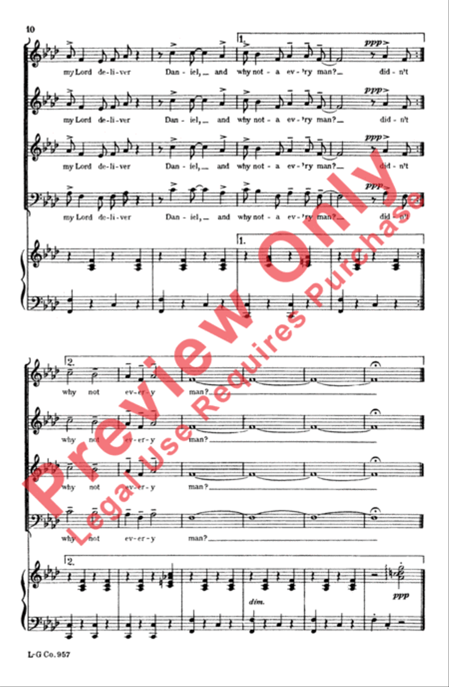 Didn't My Lord Deliver Daniel? 4-Part scores gallery preview page 9