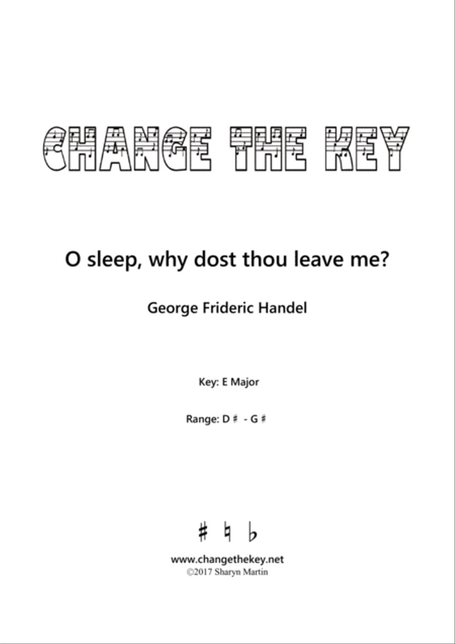 O sleep, why dost thou leave me? - E Major Voice Solo scores gallery preview page 1