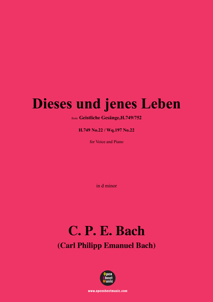 C. P. E. Bach-Dieses und jenes Leben,in d minor,H.749 No.22(Wq.197 No.22)