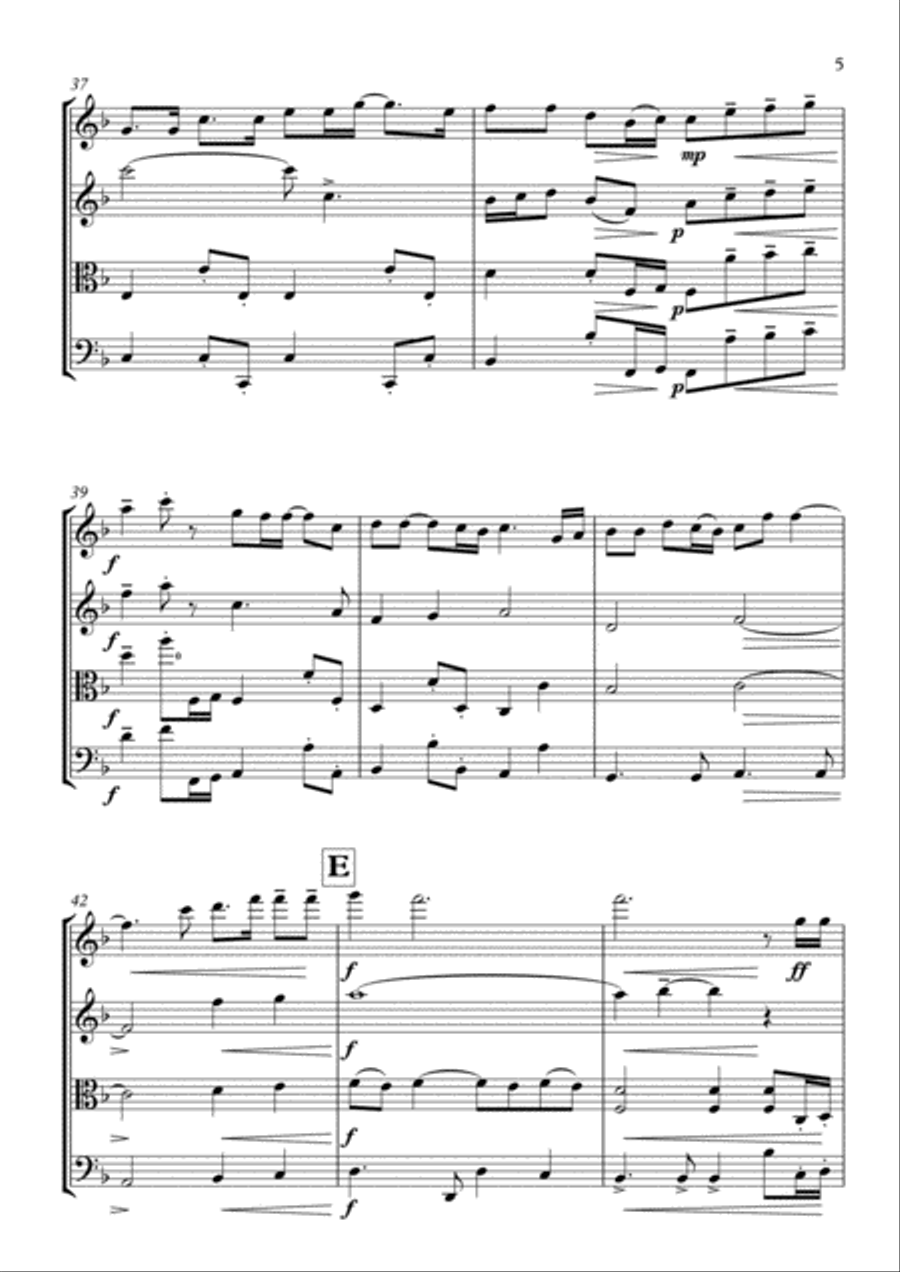 God Bless The U.S.A. String Quartet scores gallery preview page 5