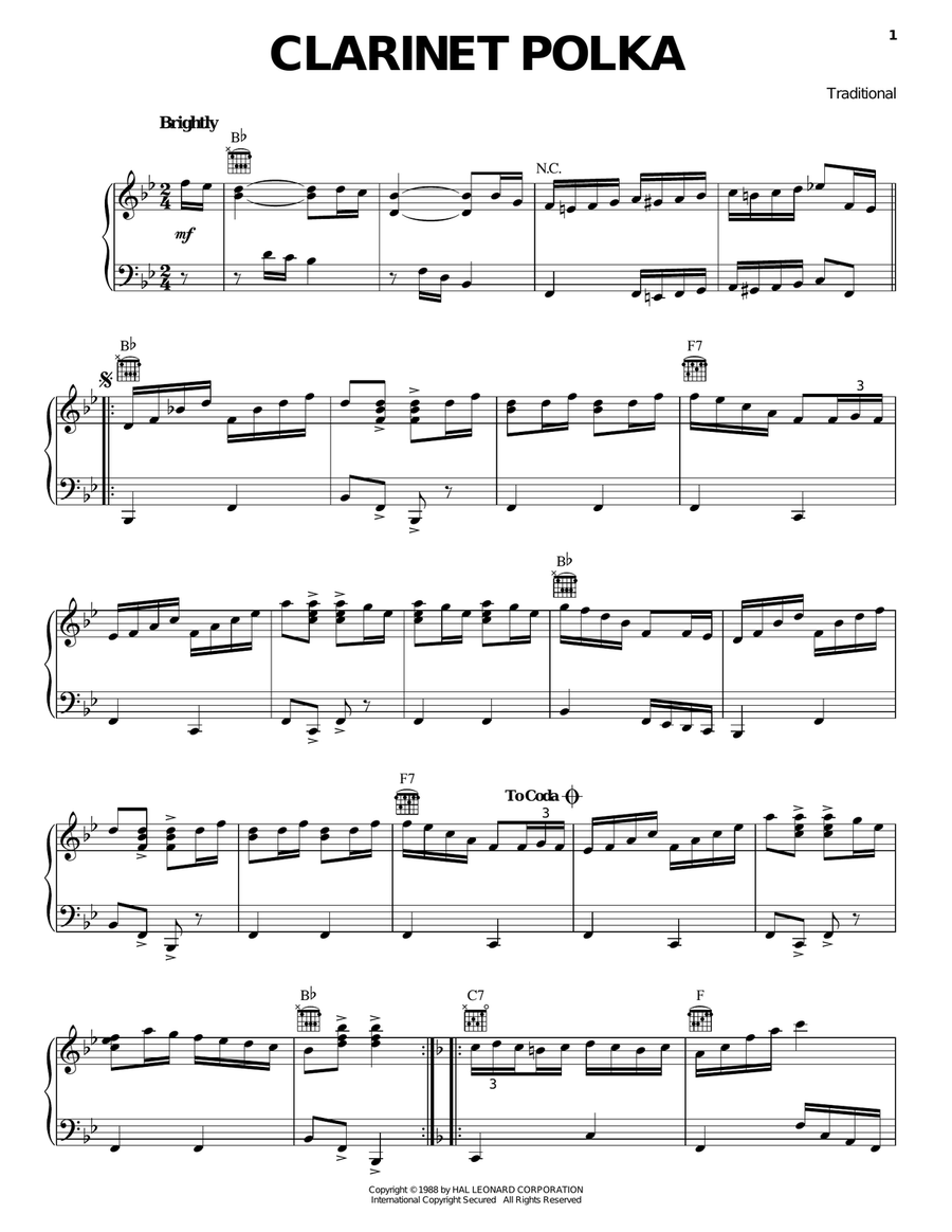 Clarinet Polka Clarinet scores gallery preview page 1