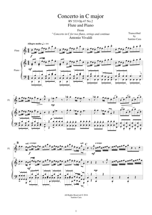 Book cover for Vivaldi - Concerto in C for Flute and Piano RV 533
