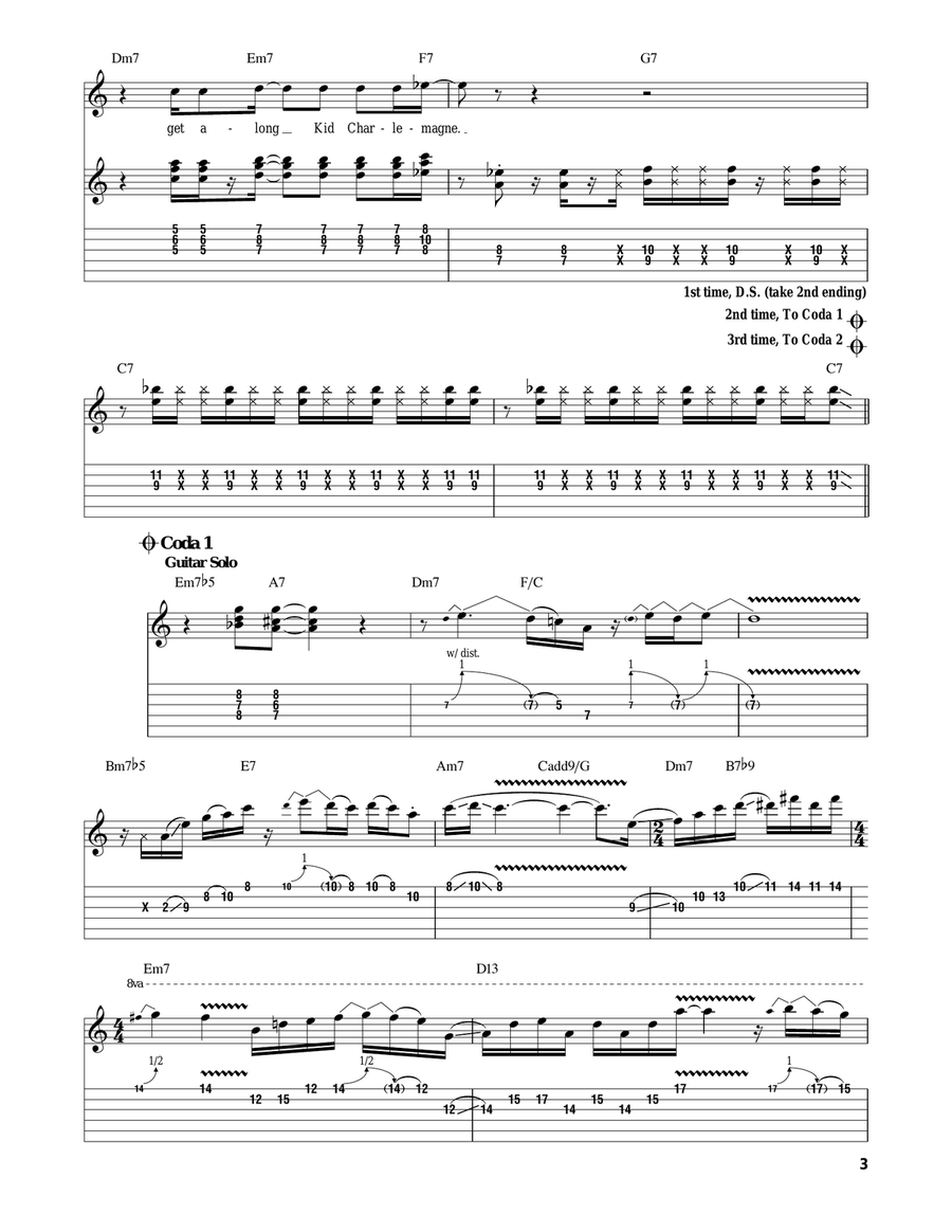 Kid Charlemagne Acoustic Guitar scores gallery preview page 3