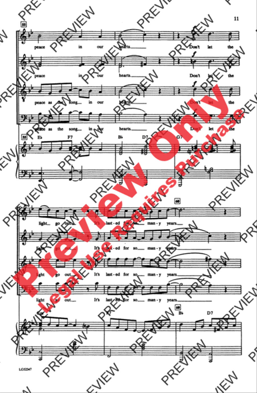 Light One Candle 4-Part scores gallery preview page 11