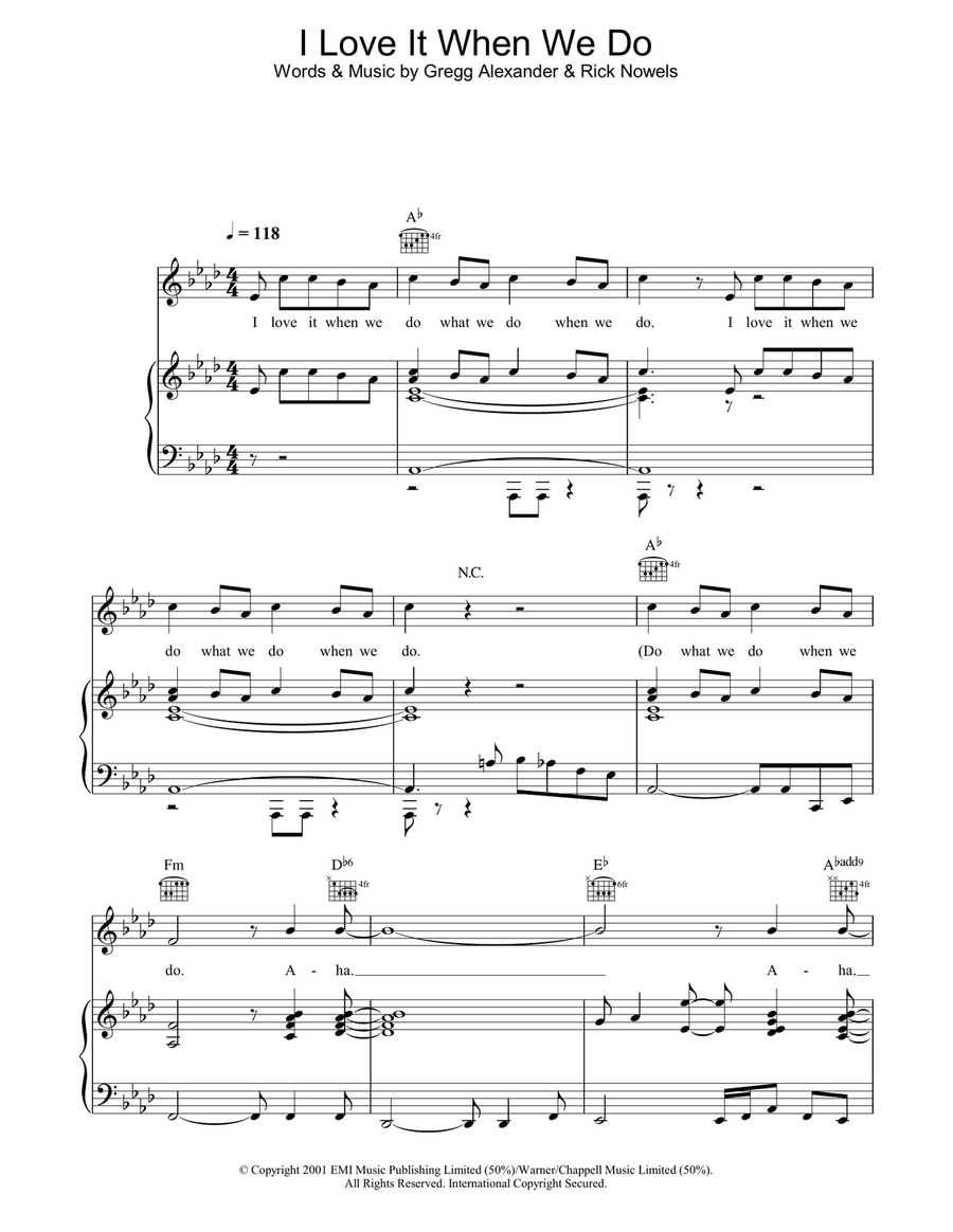 I Love It When We Do I Love It When We Do Piano, Vocal, Guitar scores gallery preview page 1
