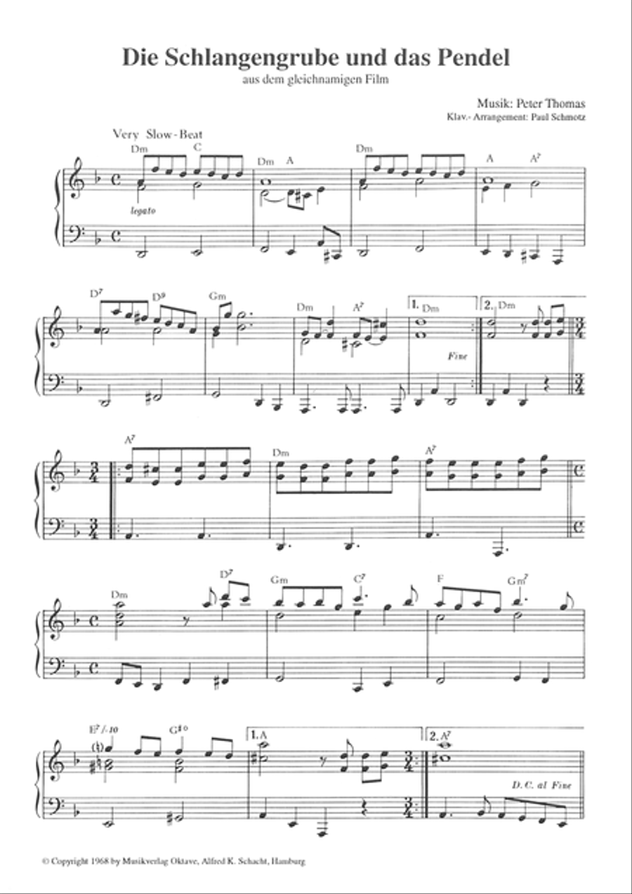 Die Schlangengrube und das Pendel Piano Solo scores gallery preview page 3