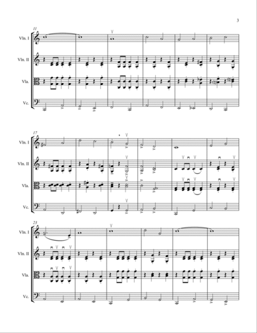 Anchors Aweigh! for String Quartet (modulating) String Quartet scores gallery preview page 3