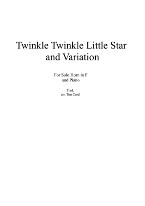 Book cover for Twinkle Twinkle Little Star and Variation for Horn in F and Piano