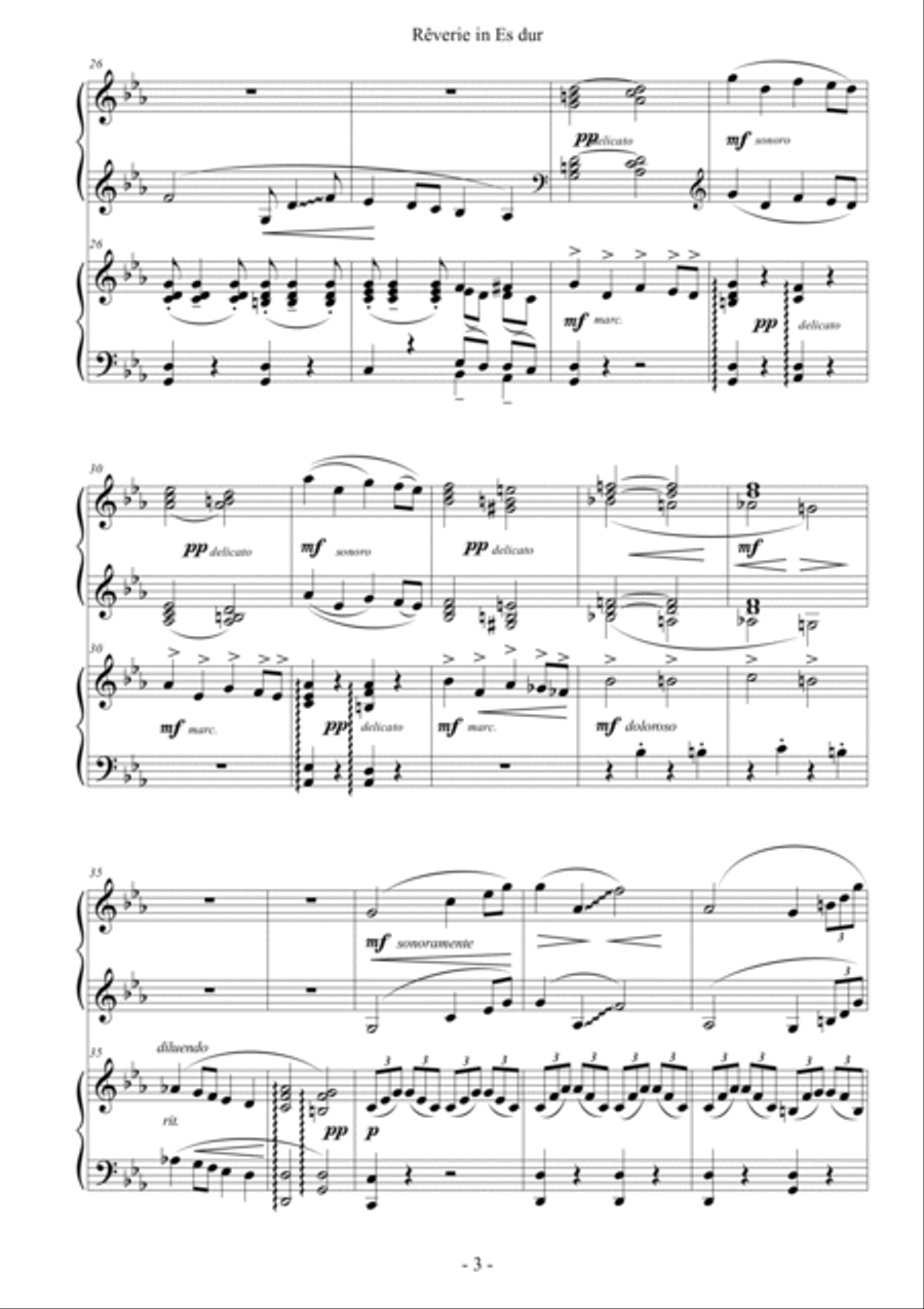 Rêverie (Op. 26B, Nº 7) (piano and harmonium) (score) Harmonium scores gallery preview page 3