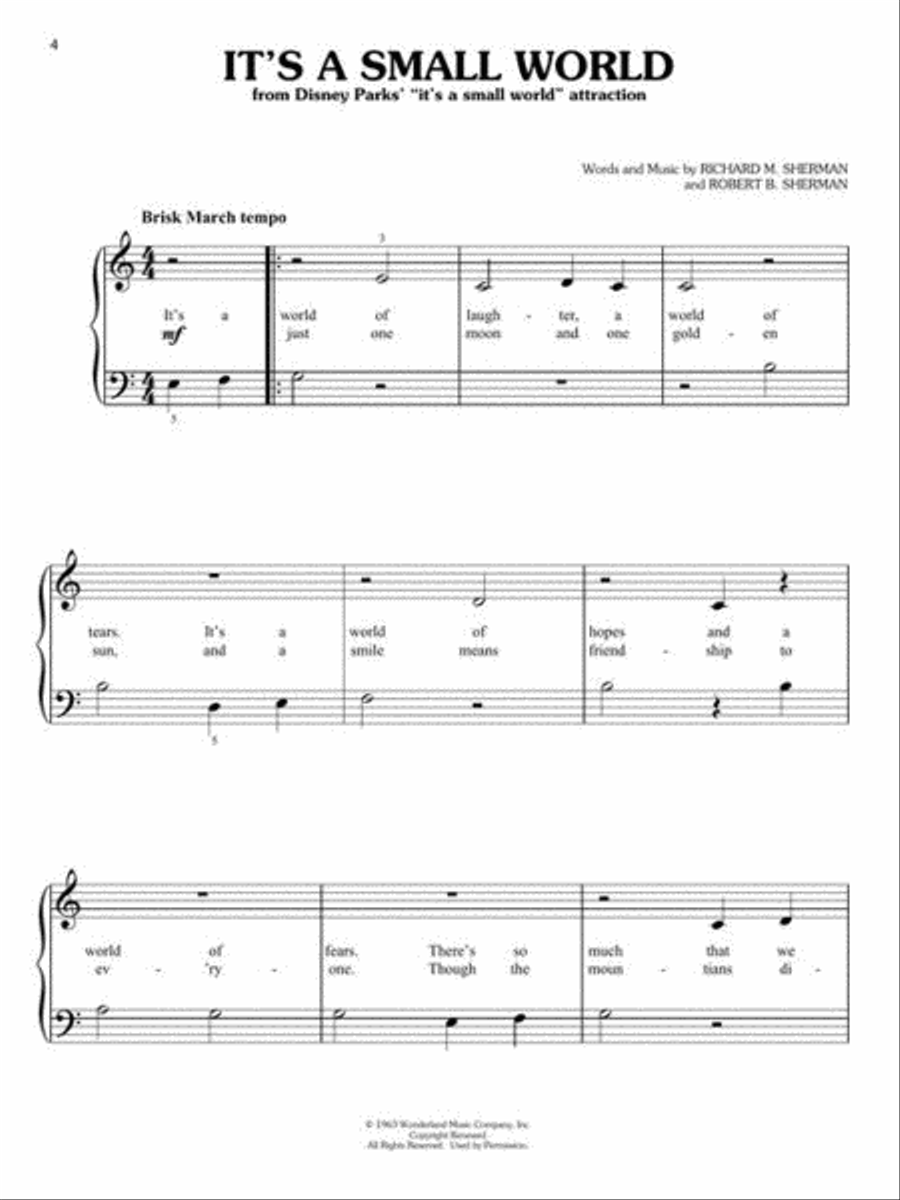 Sequential Disney Piano Songs Easy Piano scores gallery preview page 6