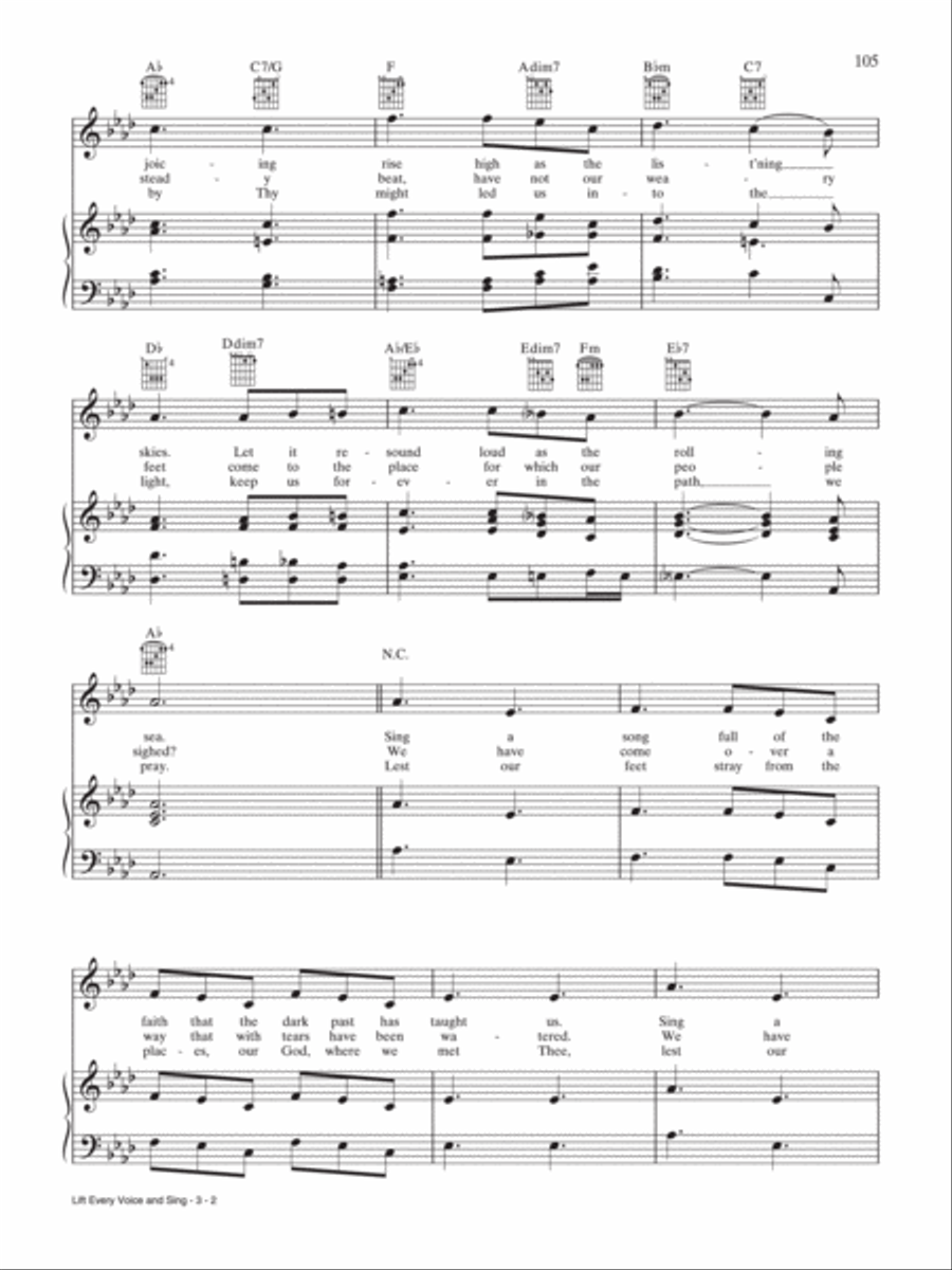 Lift Every Voice and Sing Piano, Vocal, Guitar scores gallery preview page 2