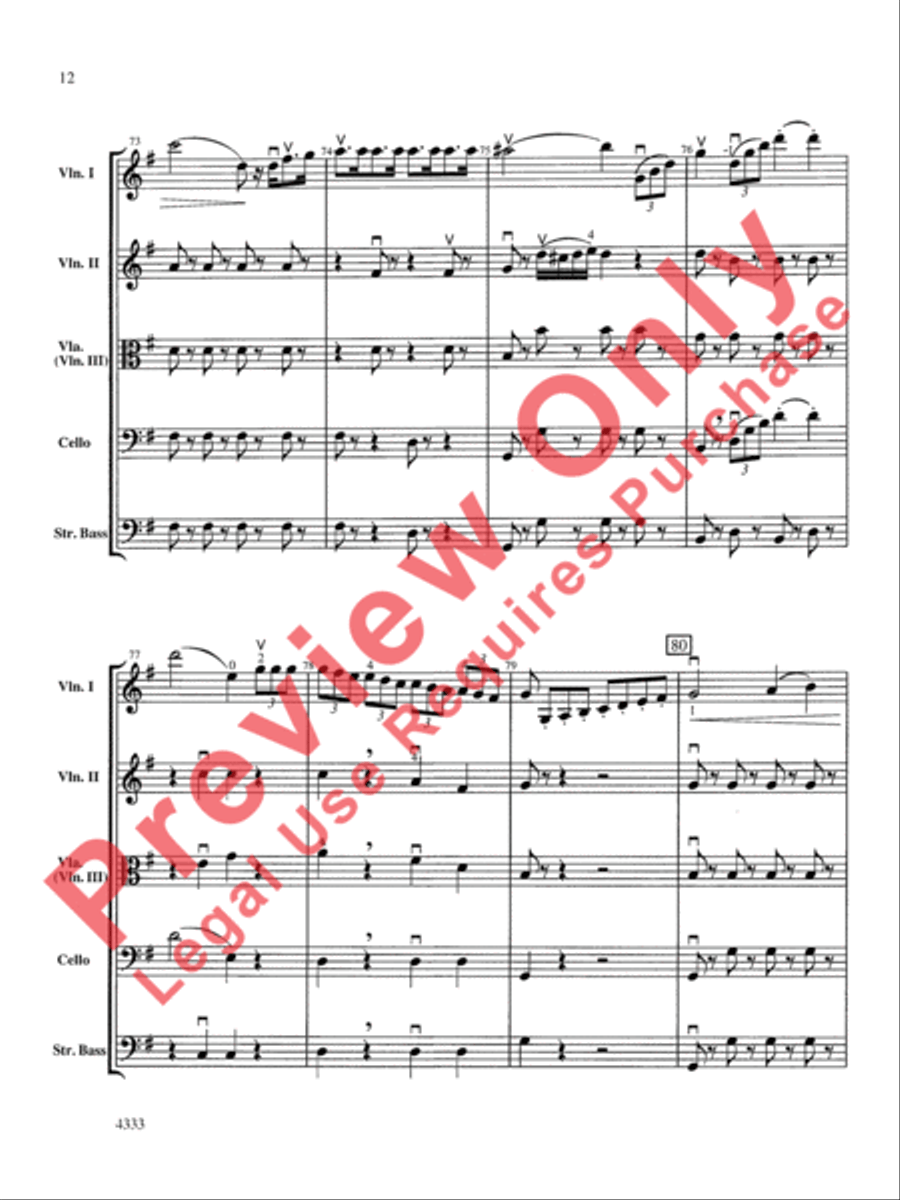 Overture from the Barber of Seville String Orchestra scores gallery preview page 13