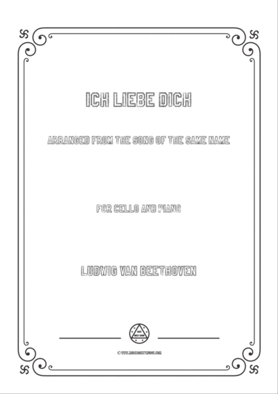 Beethoven-Ich liebe dich,for Cello and Piano Voice scores gallery preview page 1