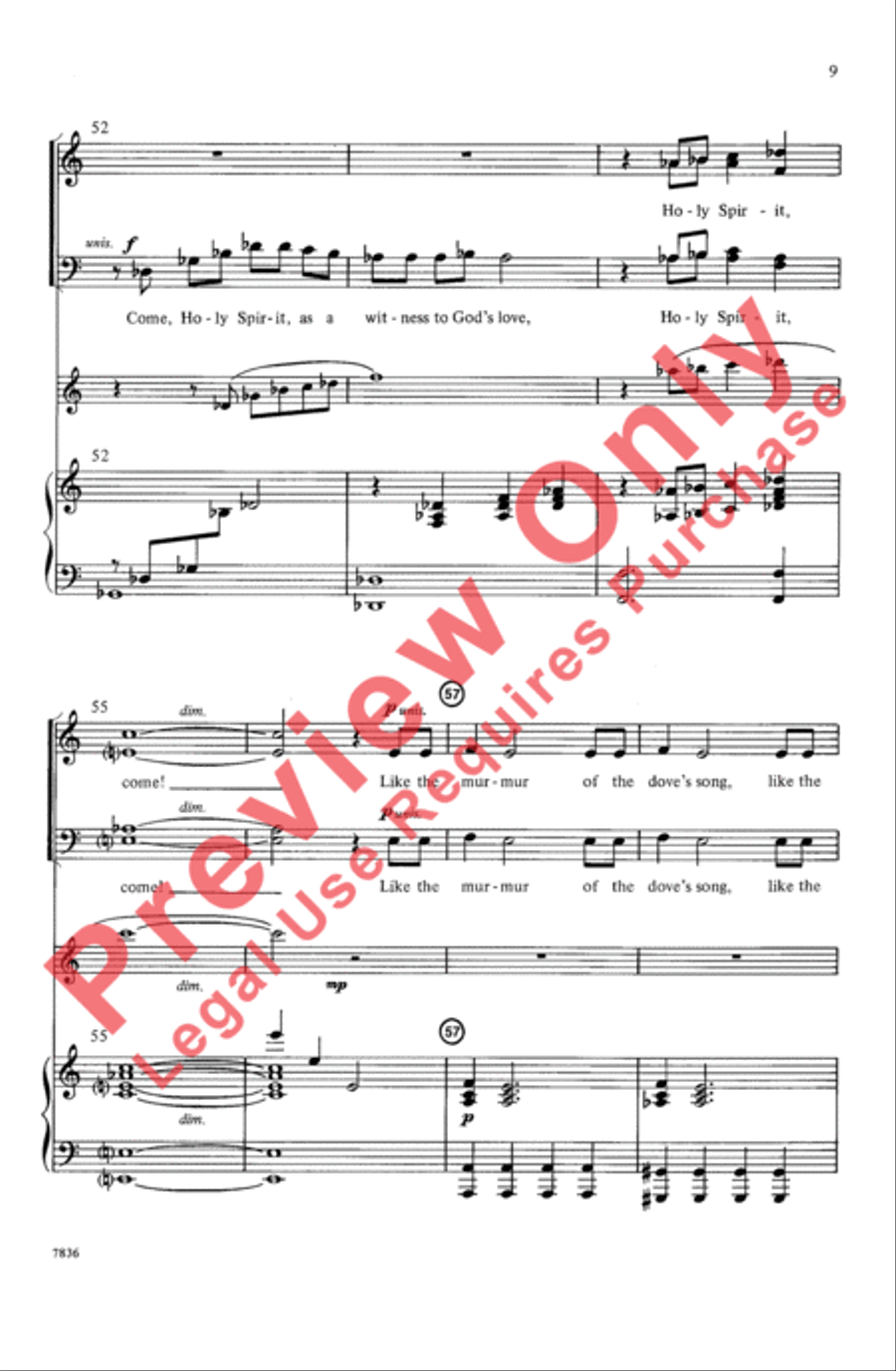 Come, Holy Spirit, Come Come, Holy Spirit, Come 4-Part scores gallery preview page 9