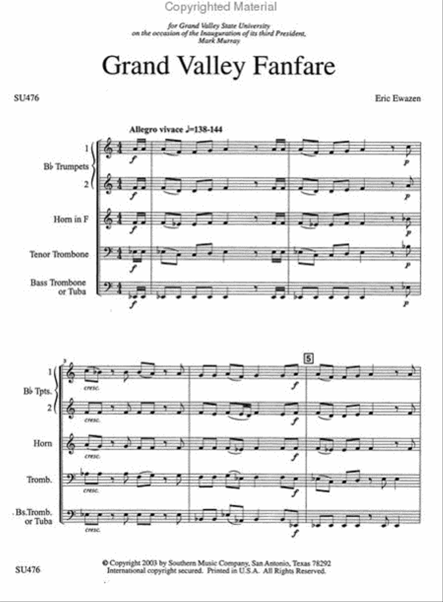 Grand Valley Fanfare Brass Quintet scores gallery preview page 2