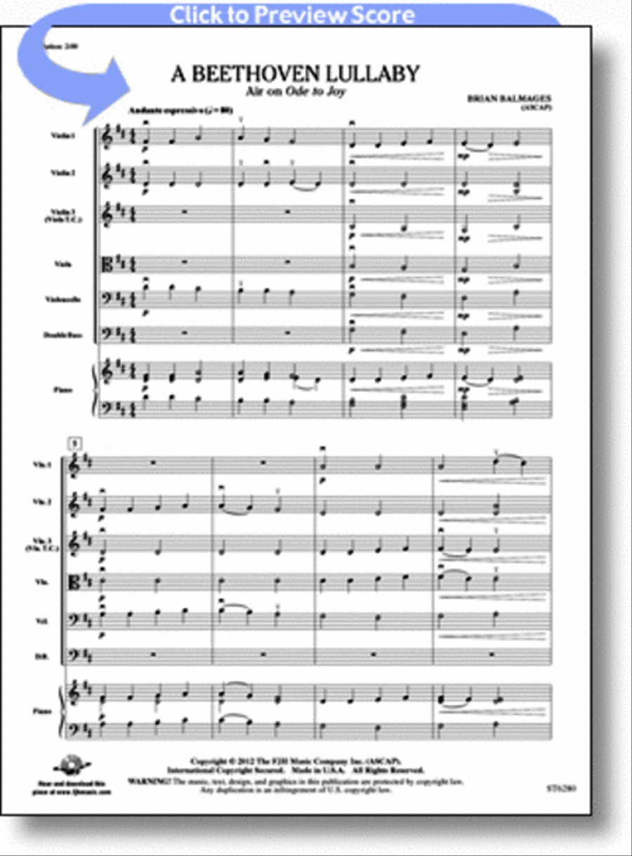 A Beethoven Lullaby String Orchestra scores gallery preview page 1