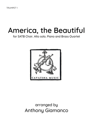 Book cover for AMERICA, THE BEAUTIFUL - Trumpet 1 part
