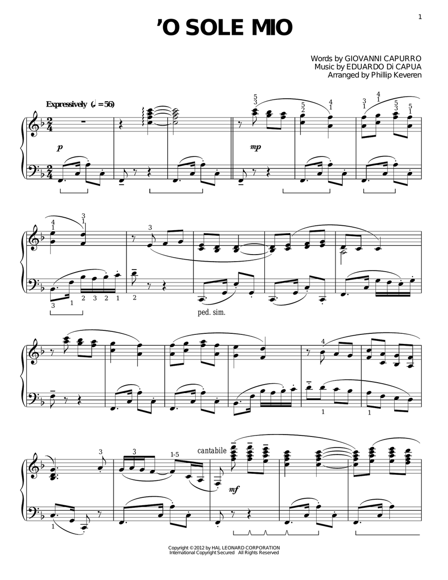 'O Sole Mio (arr. Phillip Keveren)