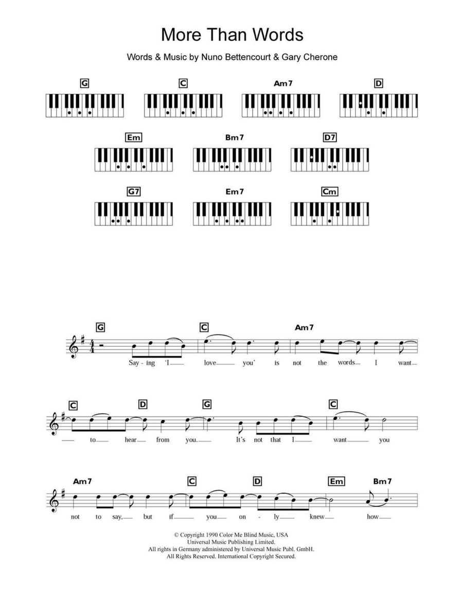 More Than Words More Than Words Piano scores gallery preview page 1
