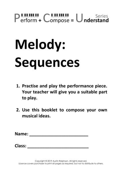 COMPLETE MELODY Classroom Performance educational pack (music and worksheets) - PCU image number null