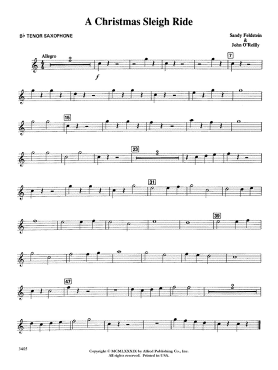 A Christmas Sleigh Ride: B-flat Tenor Saxophone