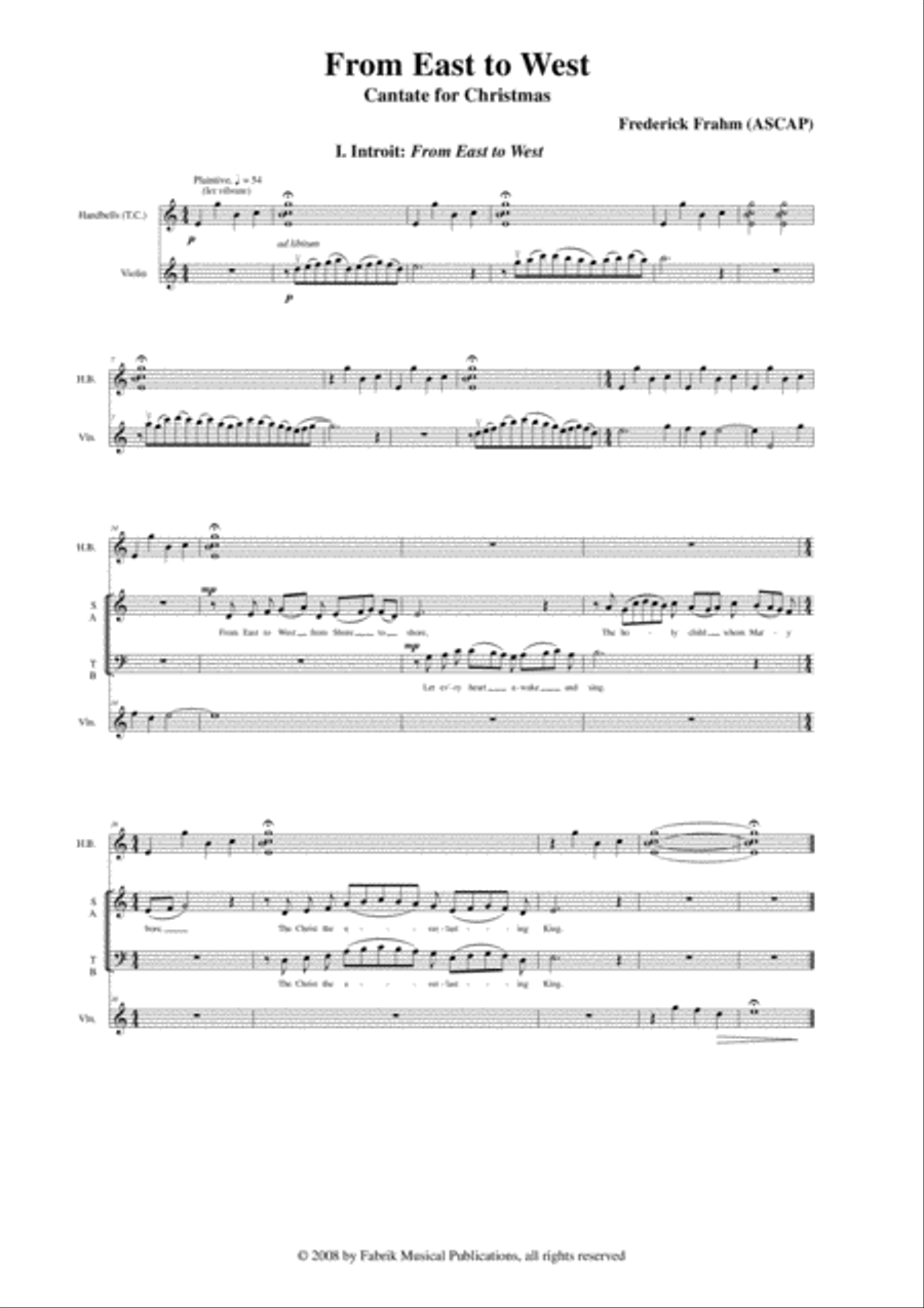 Frederick Frahm: From East to West, a cantata for Christmas for Soprano and Tenor soloists, SATB Ch 4-Part scores gallery preview page 2