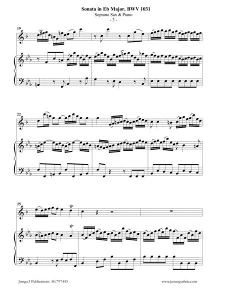BACH: Sonata BWV 1031 for Soprano Sax & Piano image number null