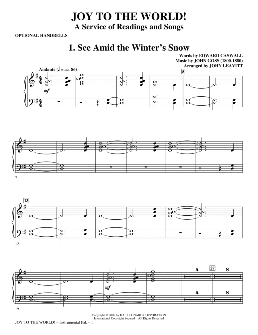 Joy To The World - Handbells Choir scores gallery preview page 1