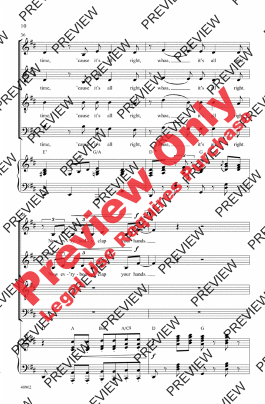 It's All Right 4-Part scores gallery preview page 10