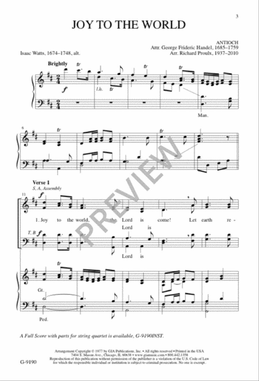 Joy to the World 4-Part scores gallery preview page 4