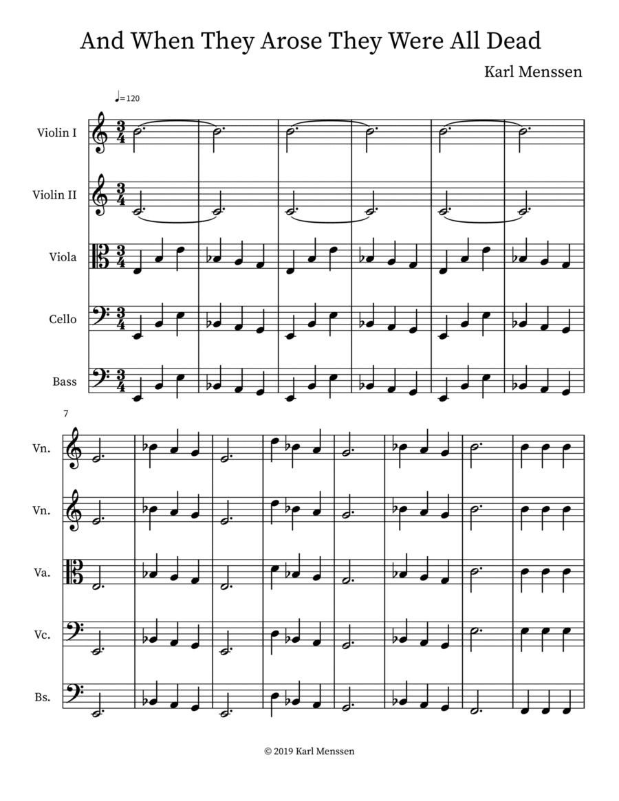 And When They Arose They Were All Dead Orchestra scores gallery preview page 1