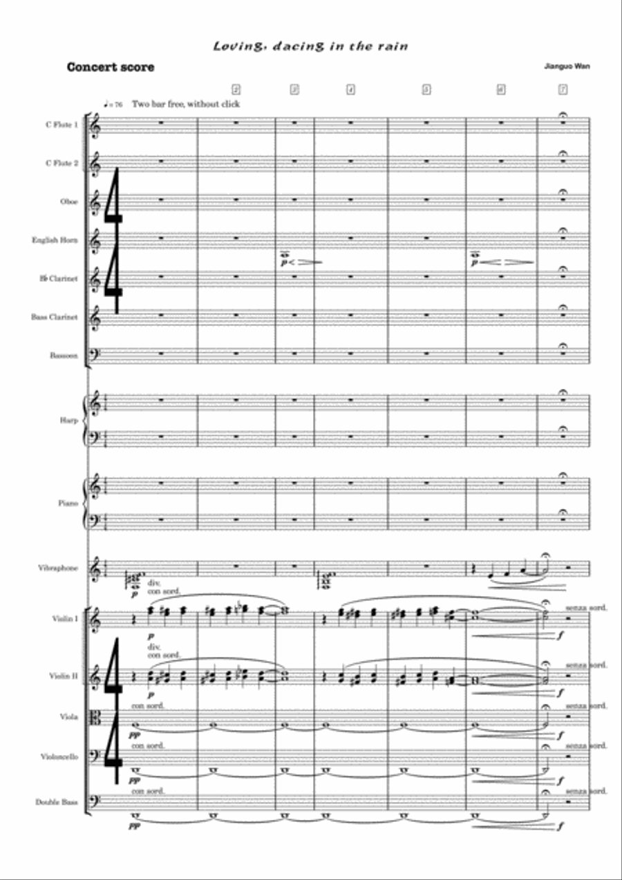 Loving dancing in the rain Chamber Orchestra scores gallery preview page 1