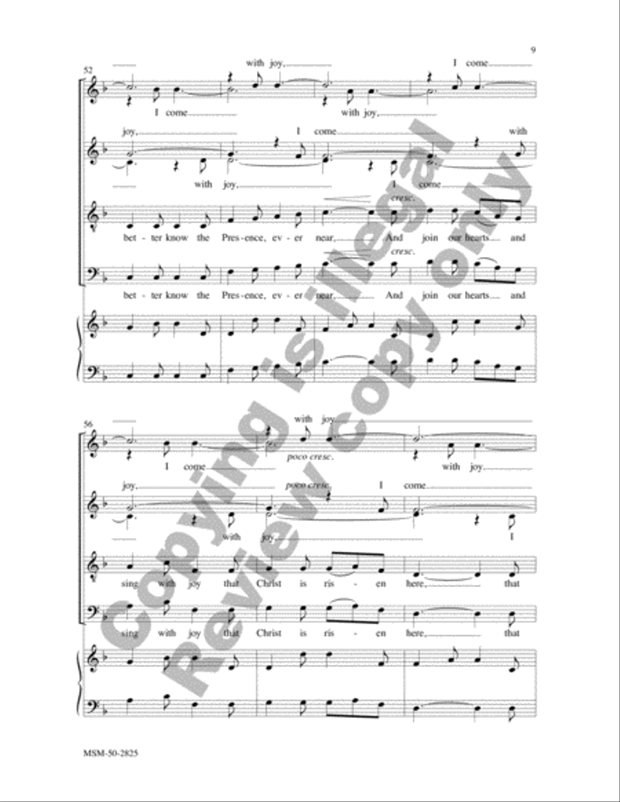 I Come with Joy I Come with Joy 4-Part scores gallery preview page 9