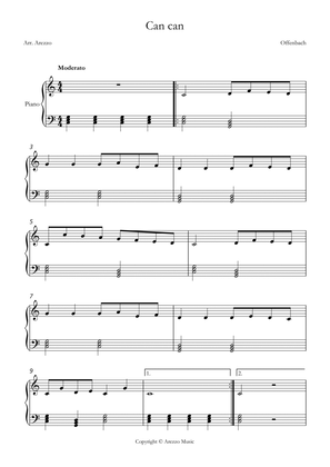 can can easy piano sheet music for beginners