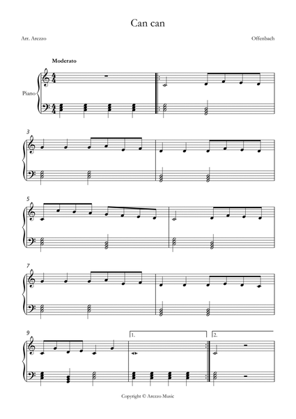can can easy piano sheet music for beginners image number null