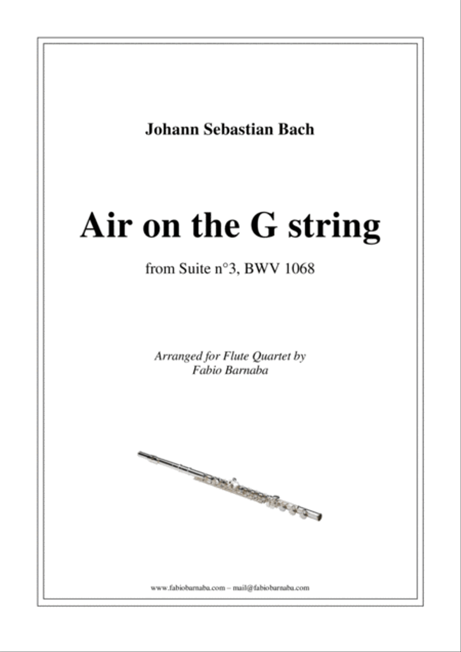 Air on the G string - for Flute Quartet or Flute Choir Flute Choir scores gallery preview page 1
