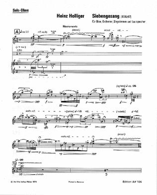 Siebengesang Oboe Solo Part