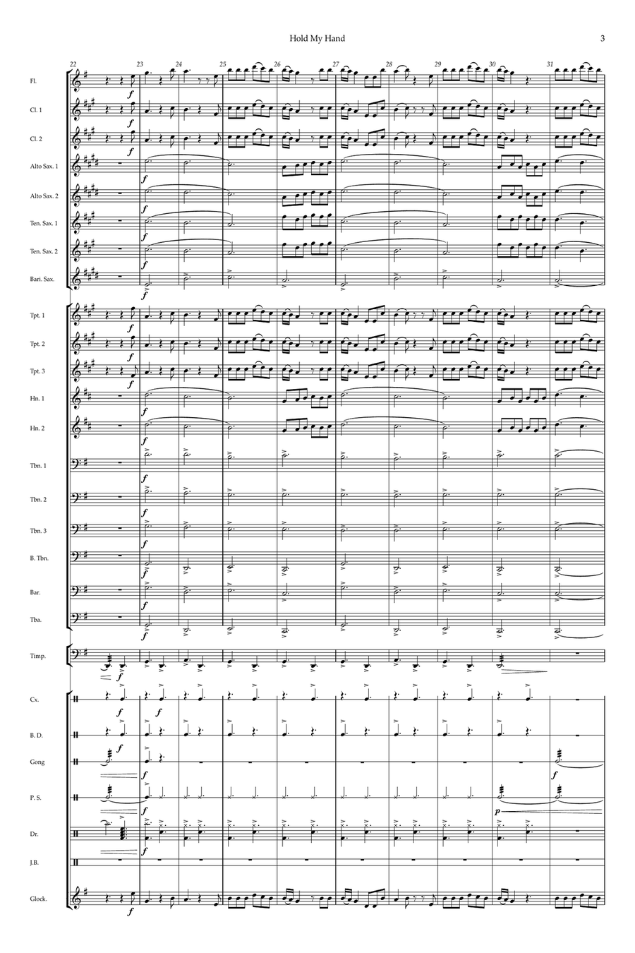 Hold My Hand Concert Band scores gallery preview page 3