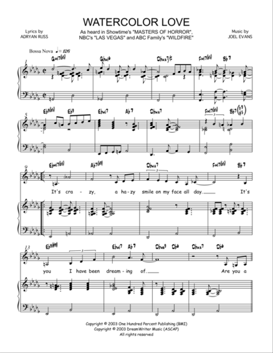 Watercolor Love Voice scores gallery preview page 1