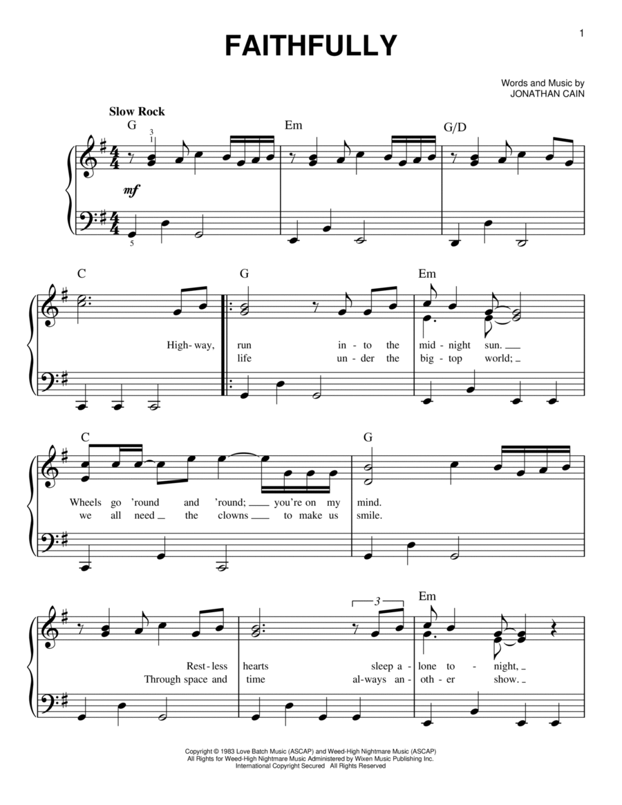 Faithfully Easy Piano scores gallery preview page 1