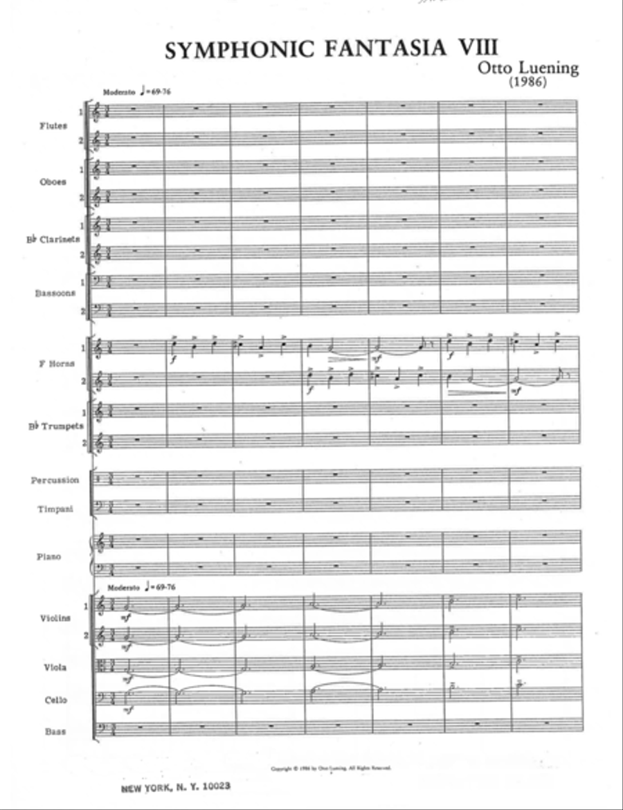 [Luening] Symphonic Fantasia No. 8 Chamber Orchestra scores gallery preview page 5