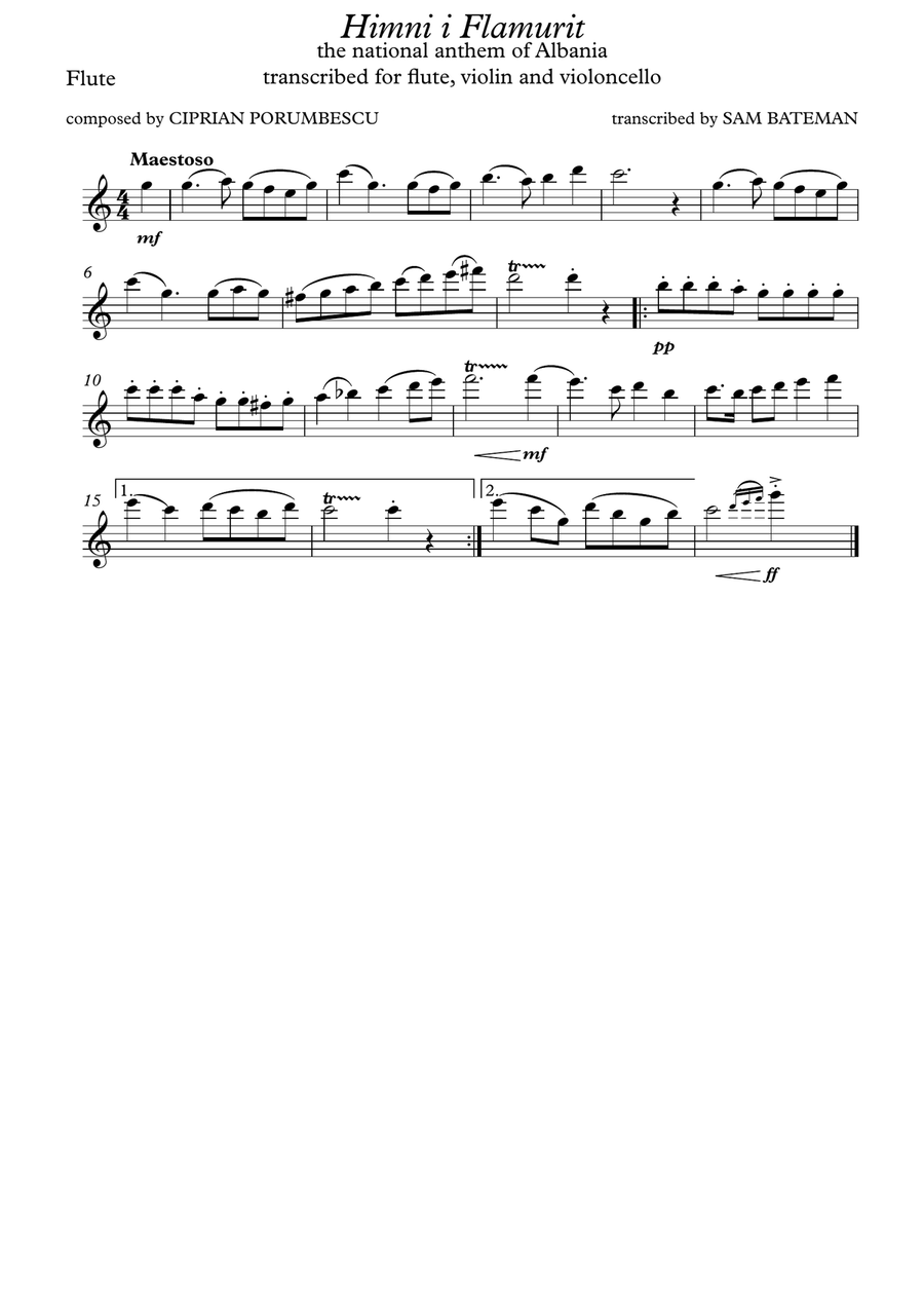 Himni i Flamurit Himni i Flamurit Small Ensemble scores gallery preview page 3
