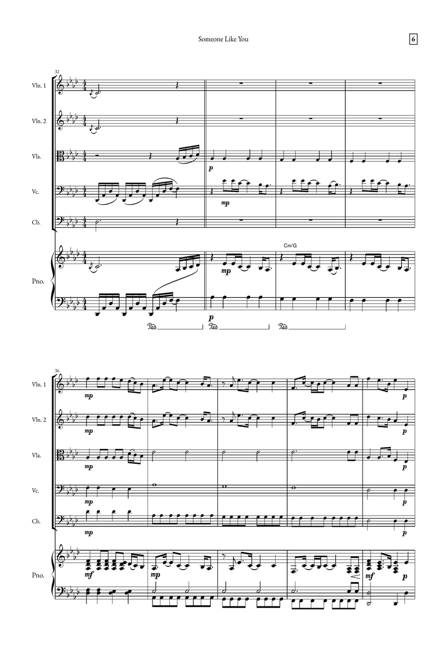 Someone Like You String Quintet scores gallery preview page 6