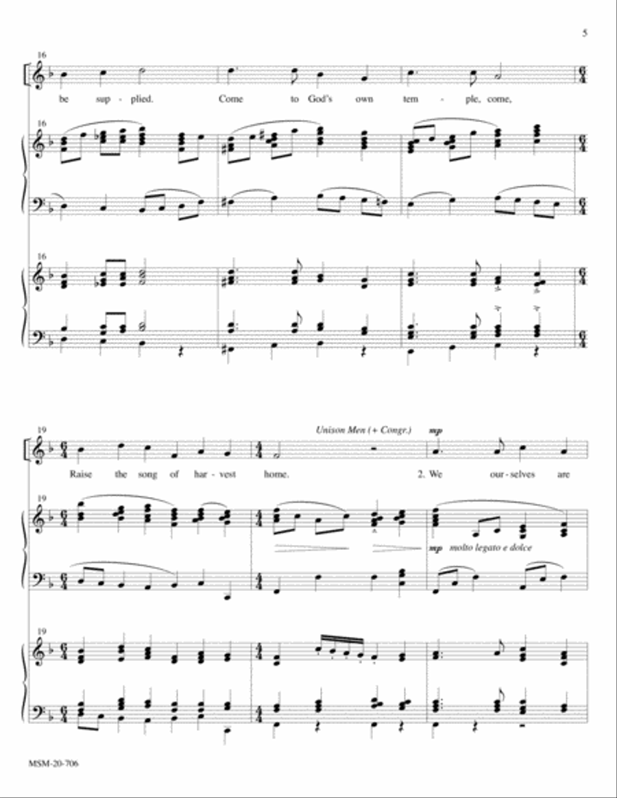 Come, Ye Thankful People, Come 4-Part scores gallery preview page 4